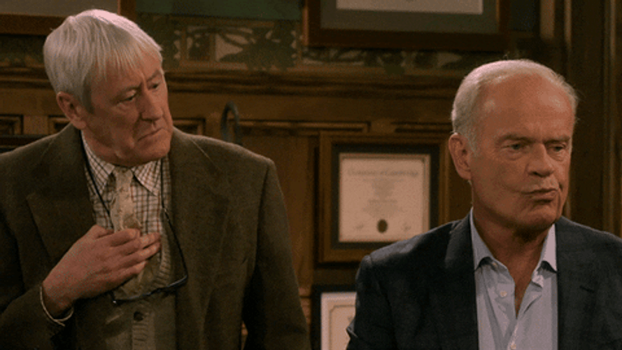 Kelsey Grammer Awkward Shoulder Pats Frasier GIF