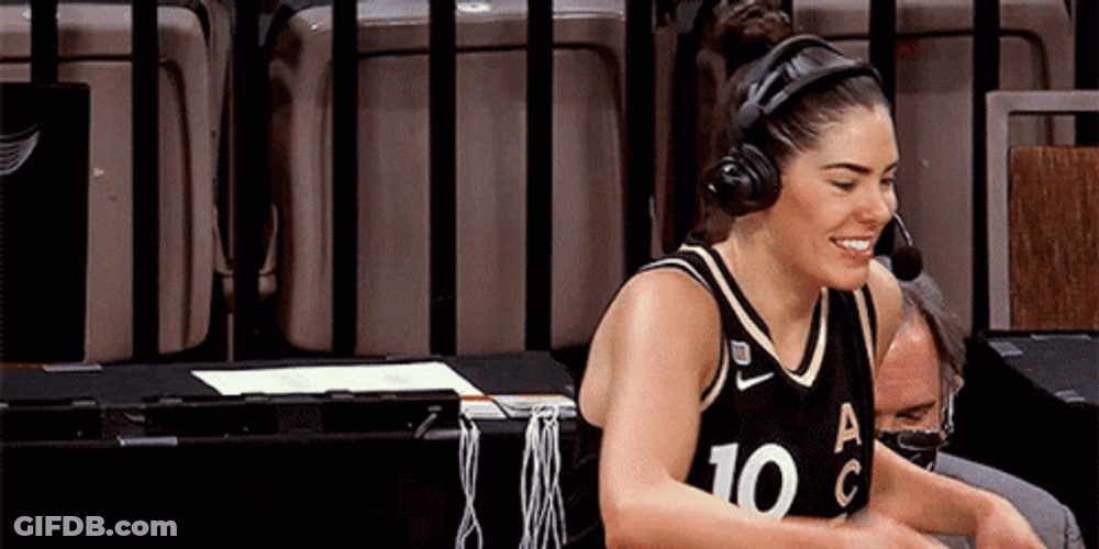 Kelsey Plum Chest Bump With Chelsea Gray GIF