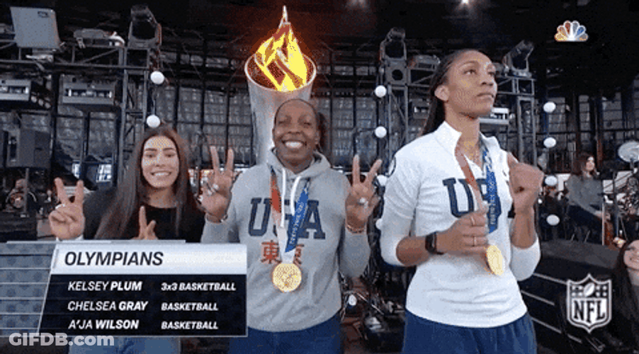 Kelsey Plum With Chelsea Gray And Aja Wilson GIF