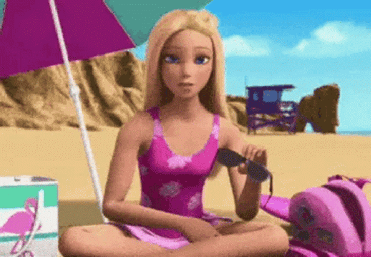 Ken Beach Barbie Sunbathing GIF