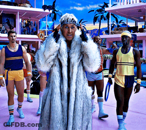 Ken Beach In Thick White Fur Coat GIF