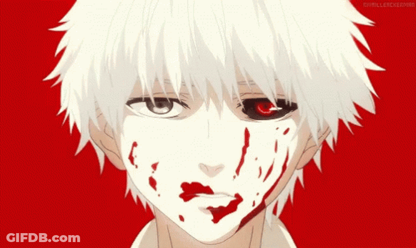 Ken Kaneki Face With Blood GIF