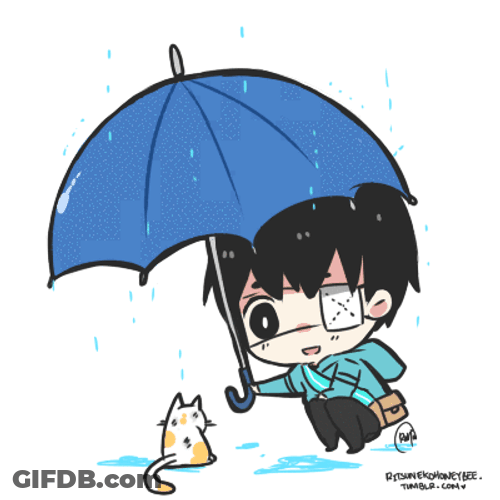 Ken Kaneki Holding An Umbrella GIF
