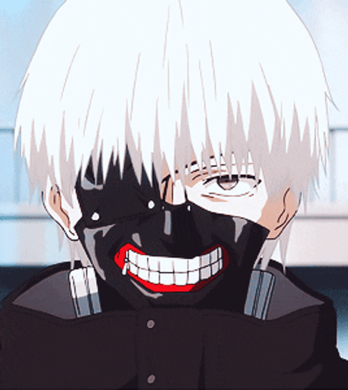 Ken Kaneki With Gritted Teeth Mask GIF