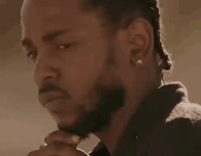 Kendrick Lamar Caressing His Beard GIF