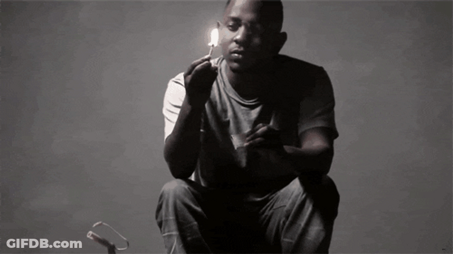 Kendrick Lamar Holding Match GIF