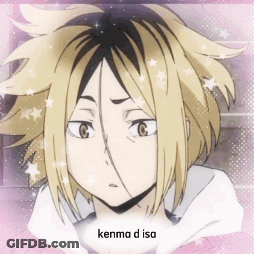 Kenma Disa Pink Background Stars GIF
