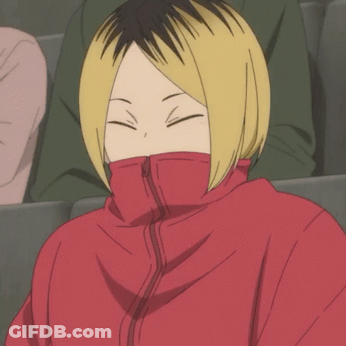 Kenma Haikyuu Jacket Laugh GIF