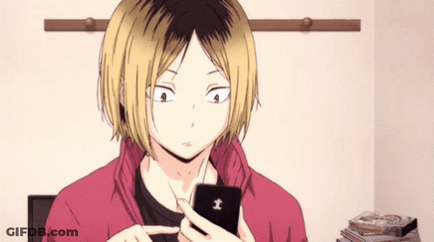 Kenma Kozume Texting Haikyuu GIF