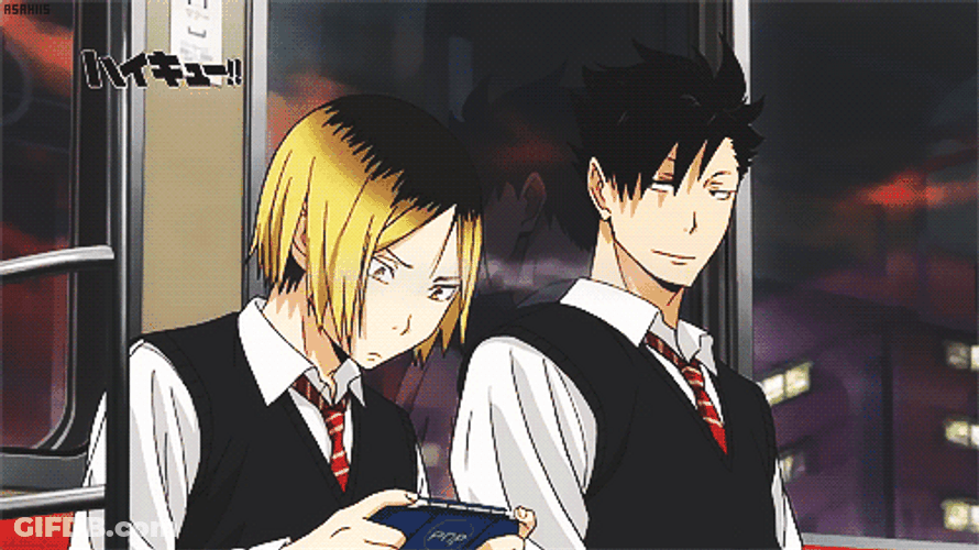 Kenma Kuroo Train Haikyuu GIF