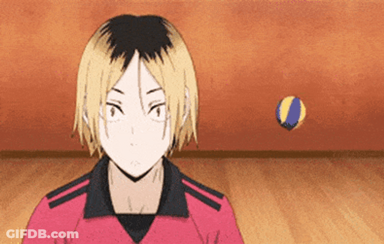 Kenma Shocked Ball Bounce GIF
