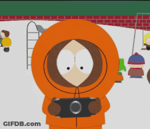 Kenny From South Park Holding Camera GIF