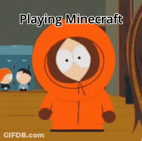 Kenny From South Park In Orange Hoodie In Locker Room GIF