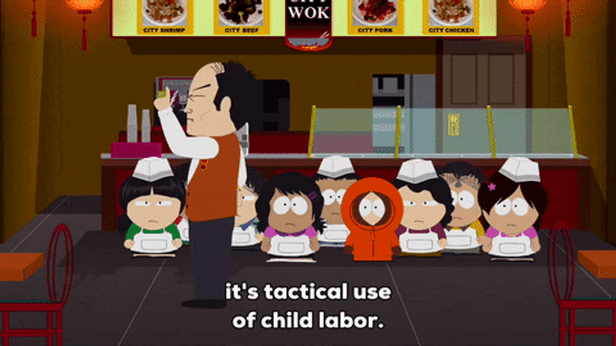 Kenny McCormick Child Labor South Park GIF