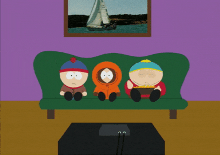 Kenny McCormick Eric Cartman Watching Tv GIF