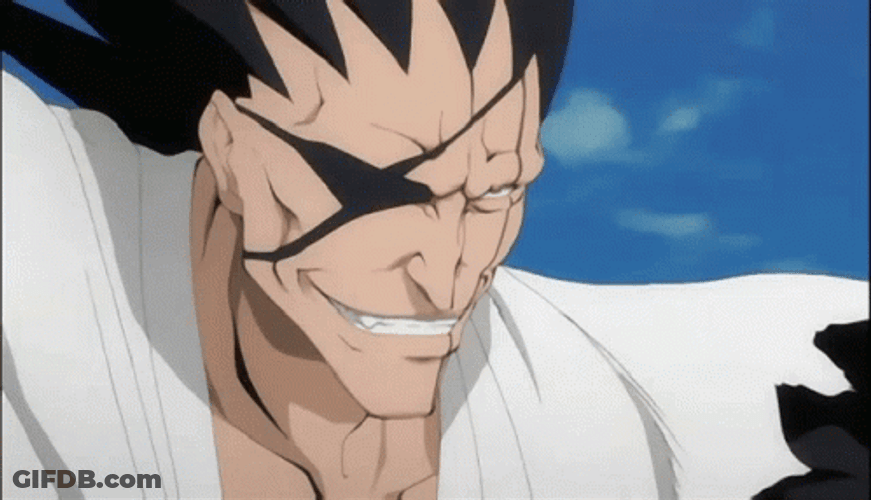 Kenpachi Bleach Grinning GIF