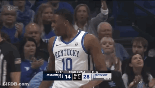 Kentucky Basketball Player In Front Of Crowd GIF