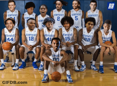 Kentucky Basketball Players Posing For Picture GIF