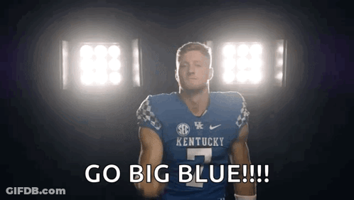 Kentucky Football Player Saying Go Big Blue GIF