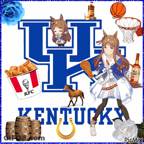 Kentucky Logo With Horse And KFC Bucket GIF