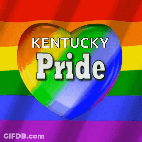 Kentucky Pride Logo With Rainbow Heart GIF