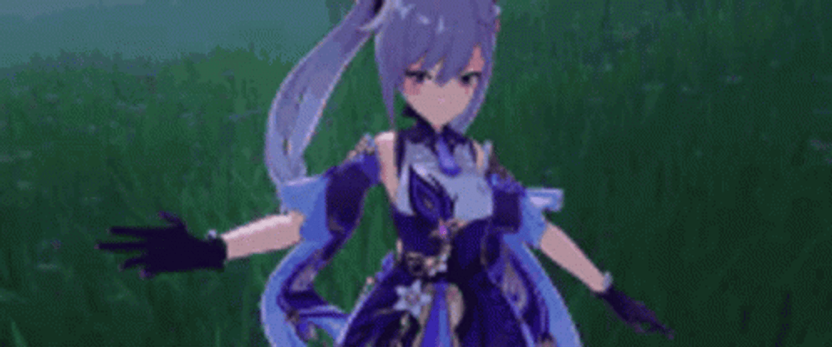 Keqing Genshin Impact Neon Galaxy GIF