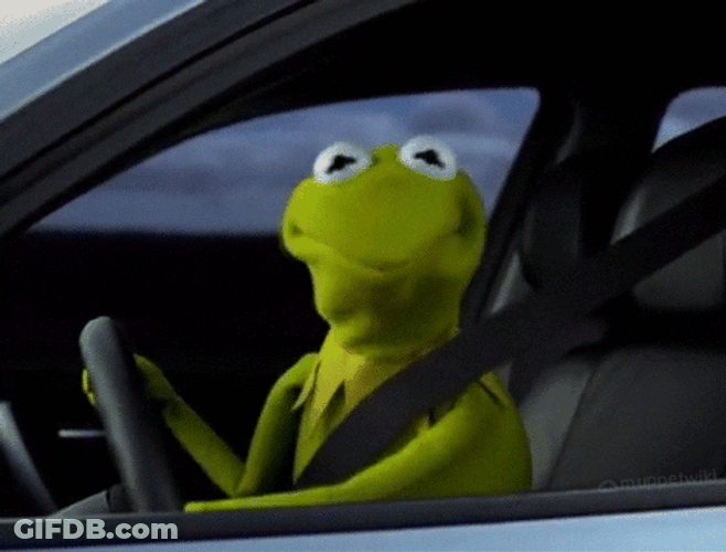 Kermit Anxious Driving Meme GIF