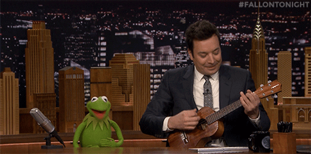 Kermit Dancing Beside Jimmy Fallon GIF