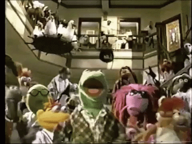 Kermit Dancing In The Crowd GIF