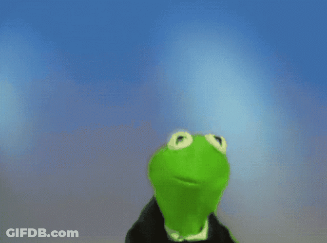 Kermit Dancing With Gradient Blue And Green Background GIF