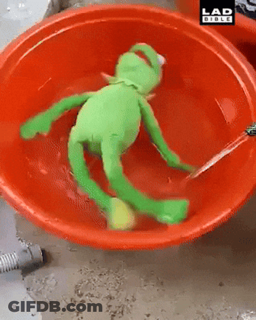 Kermit Floating In Water Meme GIF