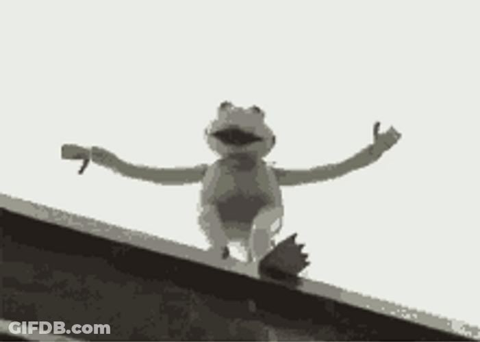 Kermit Frog Falling GIF