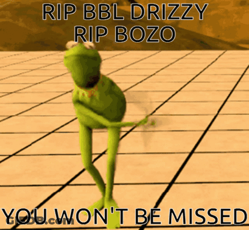 Kermit Frog RIP BBL Drizzy Bozo You Won't Be Missed GIF