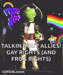 Kermit Frog Talkin Bout Allies Gay Frog Rights GIF