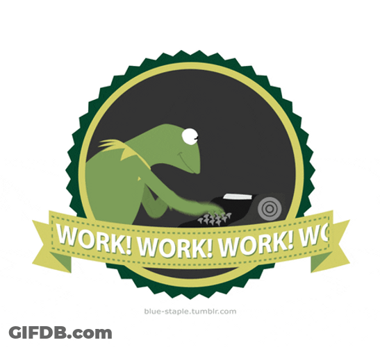Kermit Frong Typing Work GIF