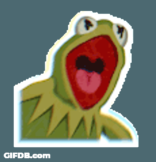 Kermit Scream Surprised Sticker GIF