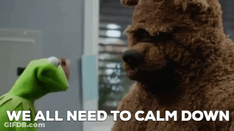 Kermit The Frog And A Brown Teddy Bear Are Standing Next To Each Other And Talking . GIF