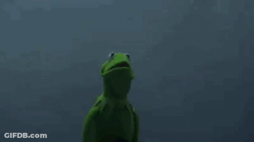 Kermit The Frog And Darth Vader Are Standing Next To Each Other In A Dark Room . GIF