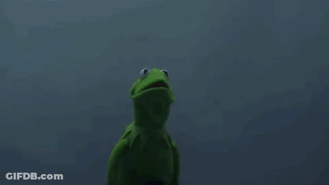 Kermit The Frog And Darth Vader Are Standing Next To Each Other In The Dark GIF