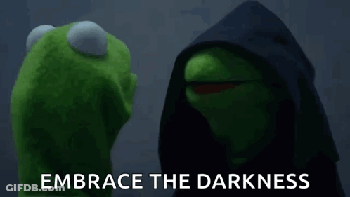 Kermit The Frog And Darth Vader Standing Together GIF