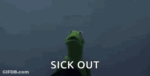 Kermit The Frog And Grim Reaper From The Muppet Show Are Standing Next To Each Other In The Dark . GIF