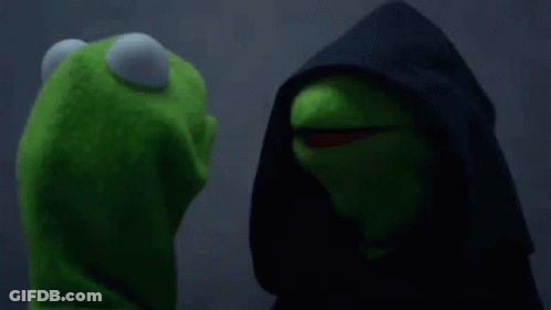 Kermit The Frog And Grim Reaper Standing Together GIF