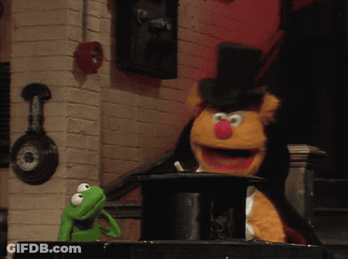 Kermit The Frog And Mr. Fozzie Bear GIF