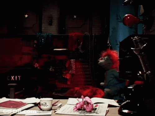 Kermit The Frog At Desk With Mit Cup GIF