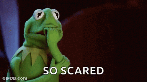 Kermit The Frog Covering Mouth So Scared GIF
