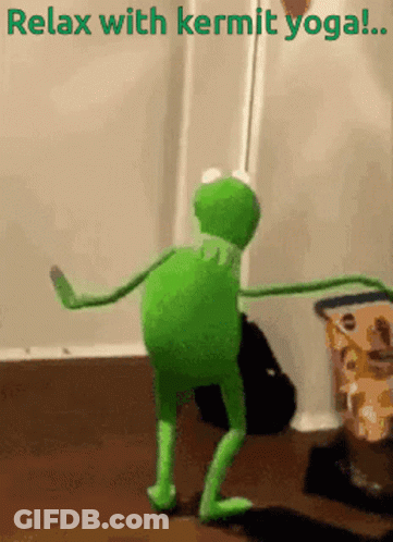 Kermit The Frog Dancing Relax With Kermit Yoga GIF