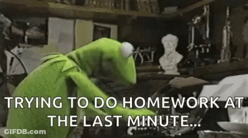 Kermit The Frog Doing Homework Last Minute GIF