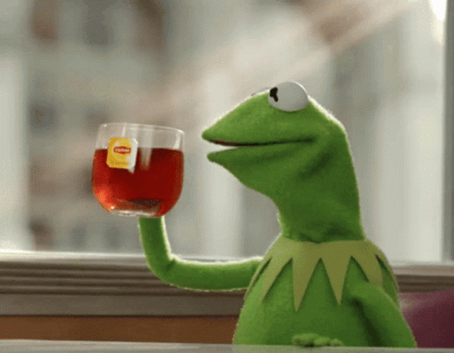 Kermit The Frog Drinking Tea GIF