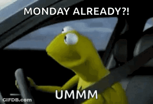 Kermit The Frog Driving Car Monday Already Ummm GIF