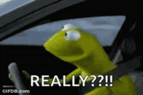 Kermit The Frog Driving Car Says Really GIF